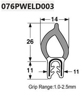 TJM PINCHWELD ACCESORY KIT 35MM X 18MM 2MTR LENGTH 076PWELD003 200 SERIES 09/15-10/21 VX/SAHARA 30  LANDCRUISER WAGON